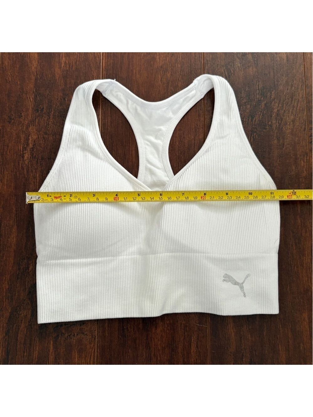 Puma White Ribbed Sports Bra Size Small - Picture 6 of 8